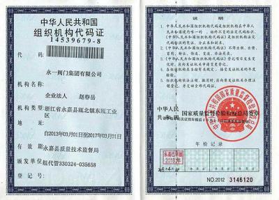組織機(jī)構(gòu)代碼（正本）